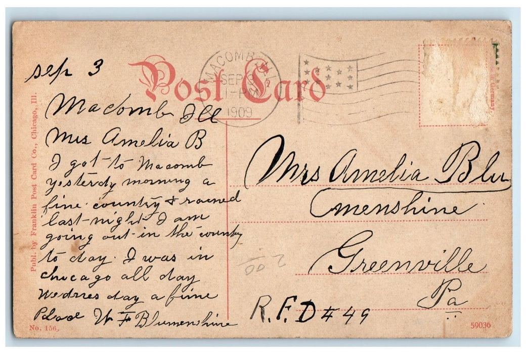 1909 Rush Medical College Exterior West Harrison St. Chicago IL Posted Postcard