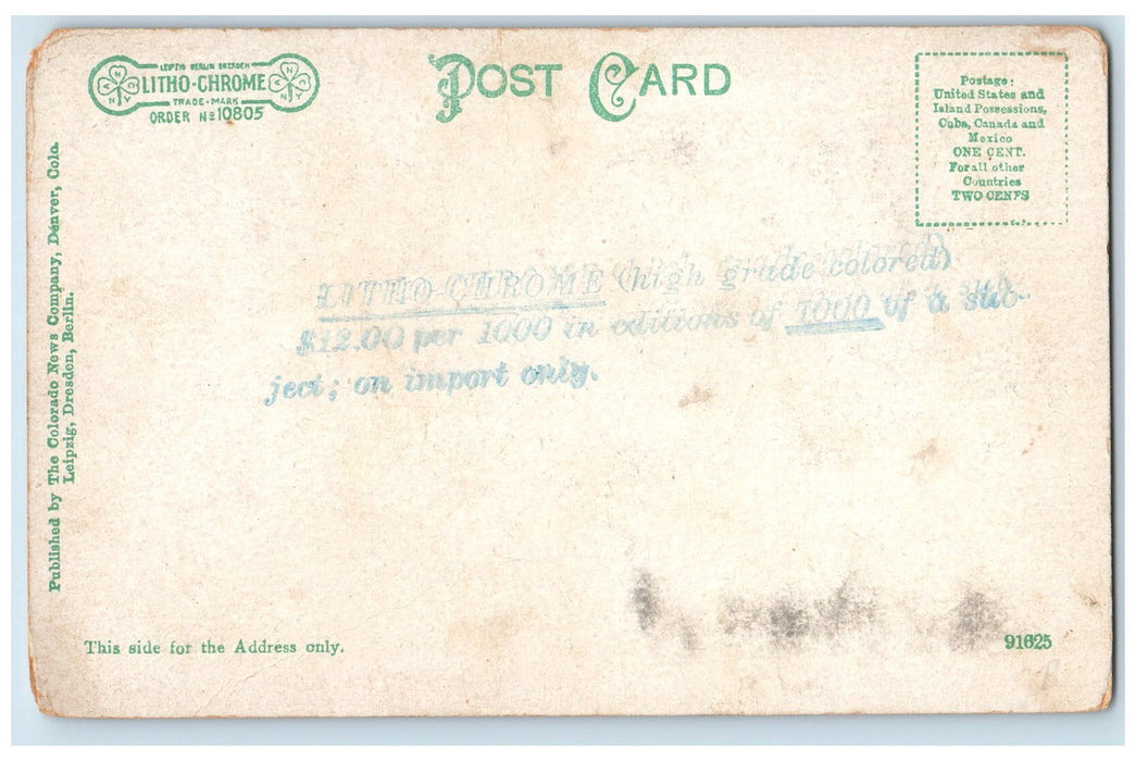 c1905 St. Peter's Dome Smokestacks Train Mountains CCSL CO Advertising Postcard