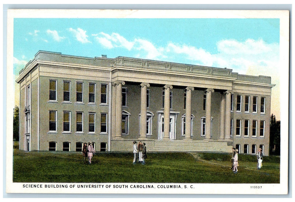 c1920's Science Building Of University Of South Carolina Columbia SC Postcard