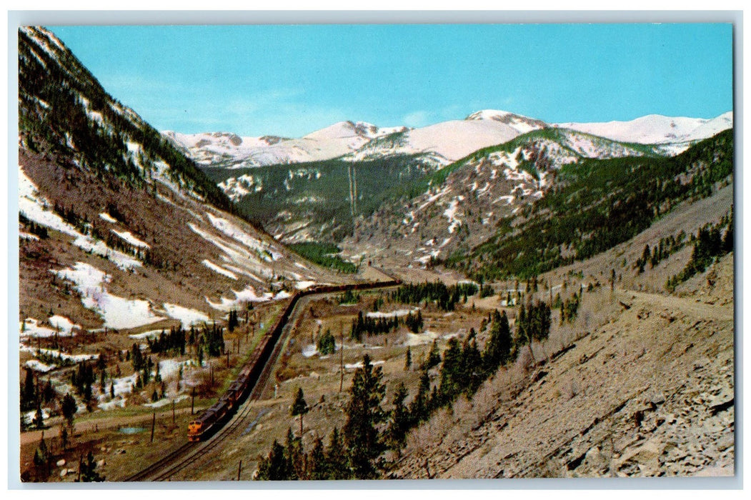 c1950 East Approach Front Range Moffat Tunnel View Railroad Colorado CO Postcard