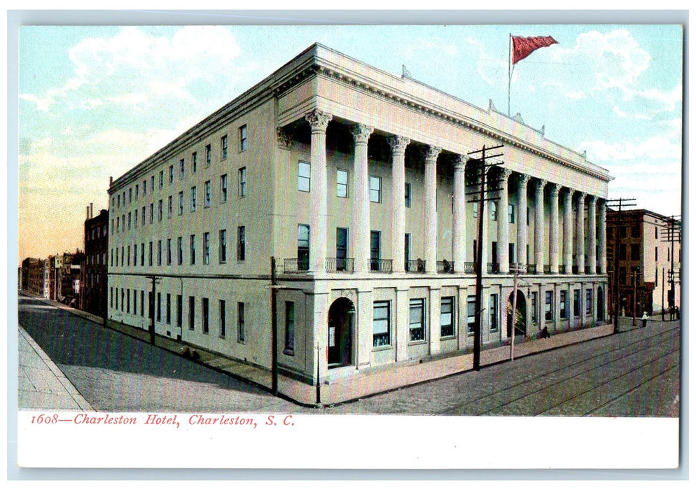 c1905's Charlotte Hotel Charleston Scene South Carolina SC Unposted Postcard