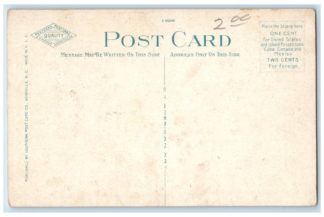 c1920's Columbia Duck Mill And New Electric Power Station By Night SC Postcard