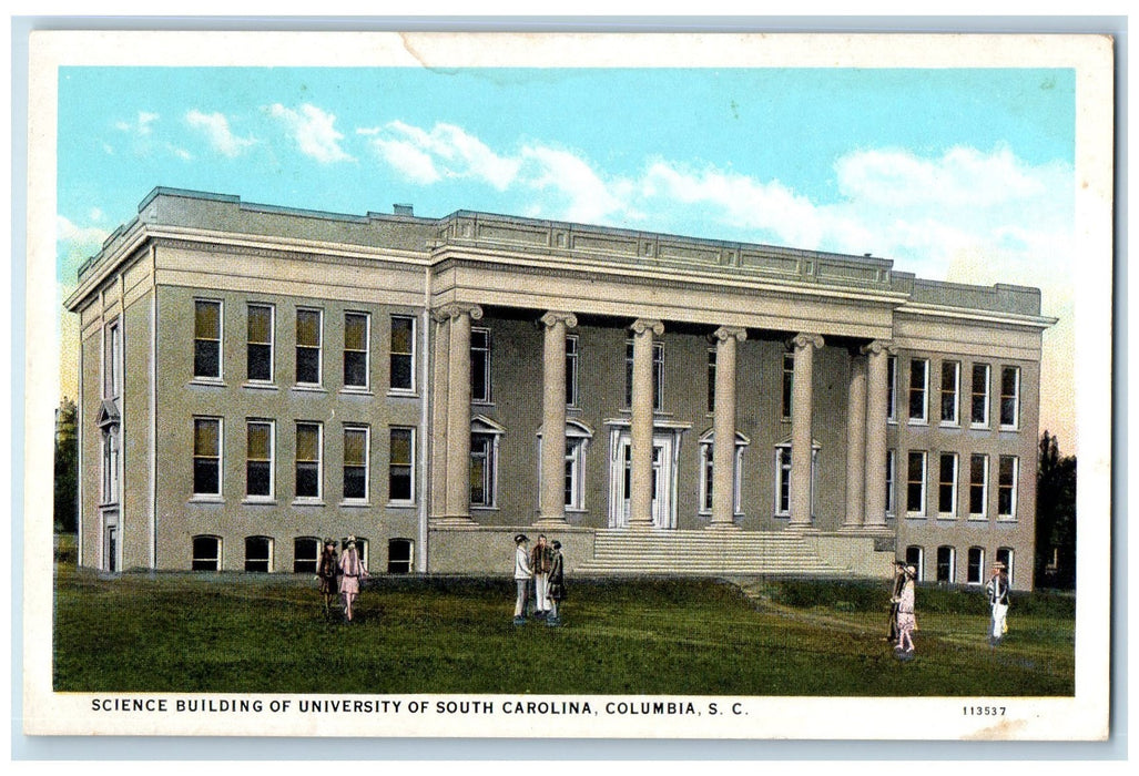 c1920's Science Building Scene University Of South Carolina Columbia SC Postcard