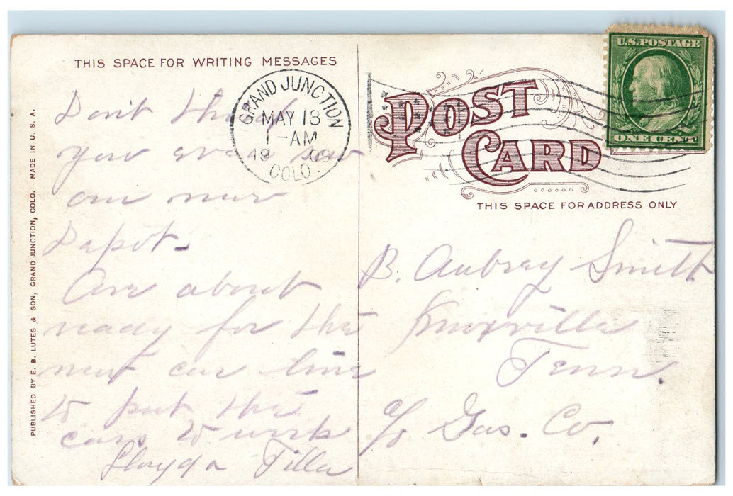 1909 Union Depot Train Station Railway Guard Grand Junction Colorado CO Postcard
