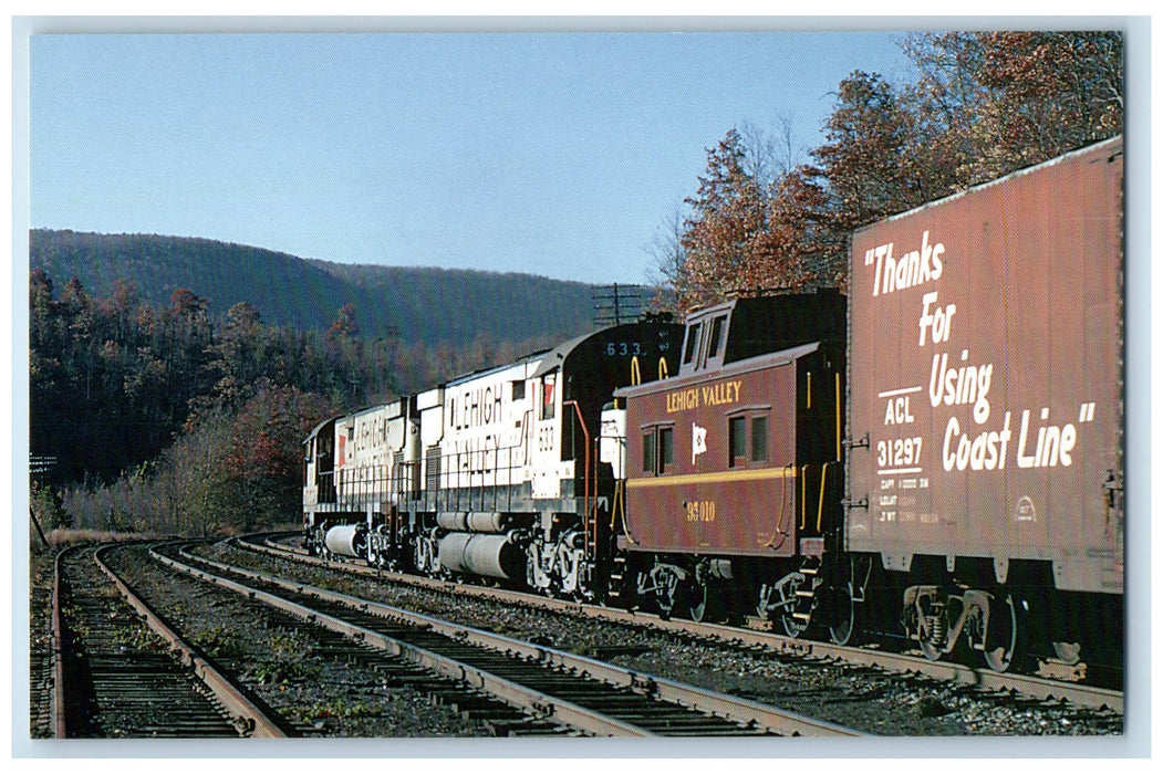 c1950 TRP Transportation Volume 5 No.18 1969 Lehigh Valley C628's Train Postcard