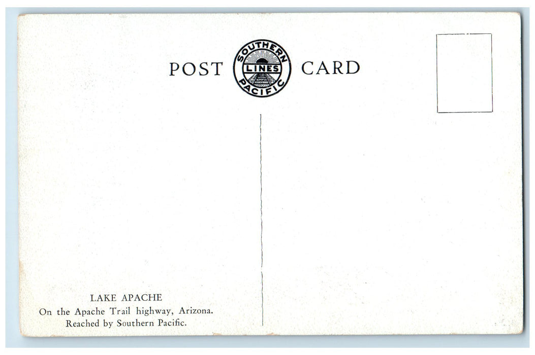 c1950 Lake Apache Painting Art On The Apache Trail Highway Arizona AR Postcard