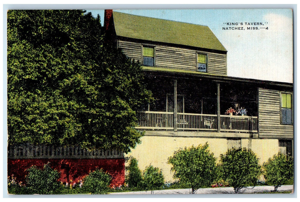 c1940s King's Tavern Exterior Roadside Natchez Mississippi MS Unposted Postcard