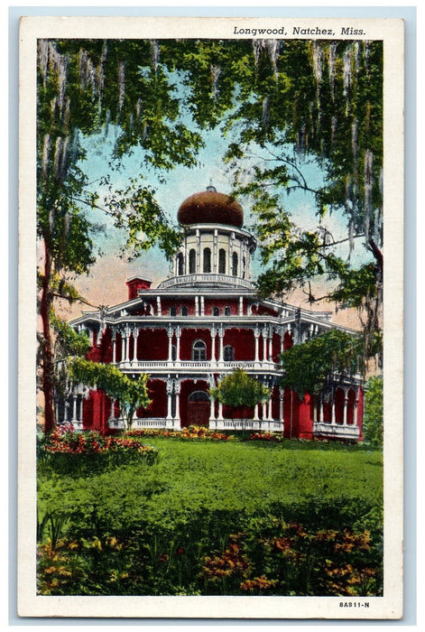 c1940s Longwood Unfinished Interior Natchez Mississippi MS Unposted Postcard