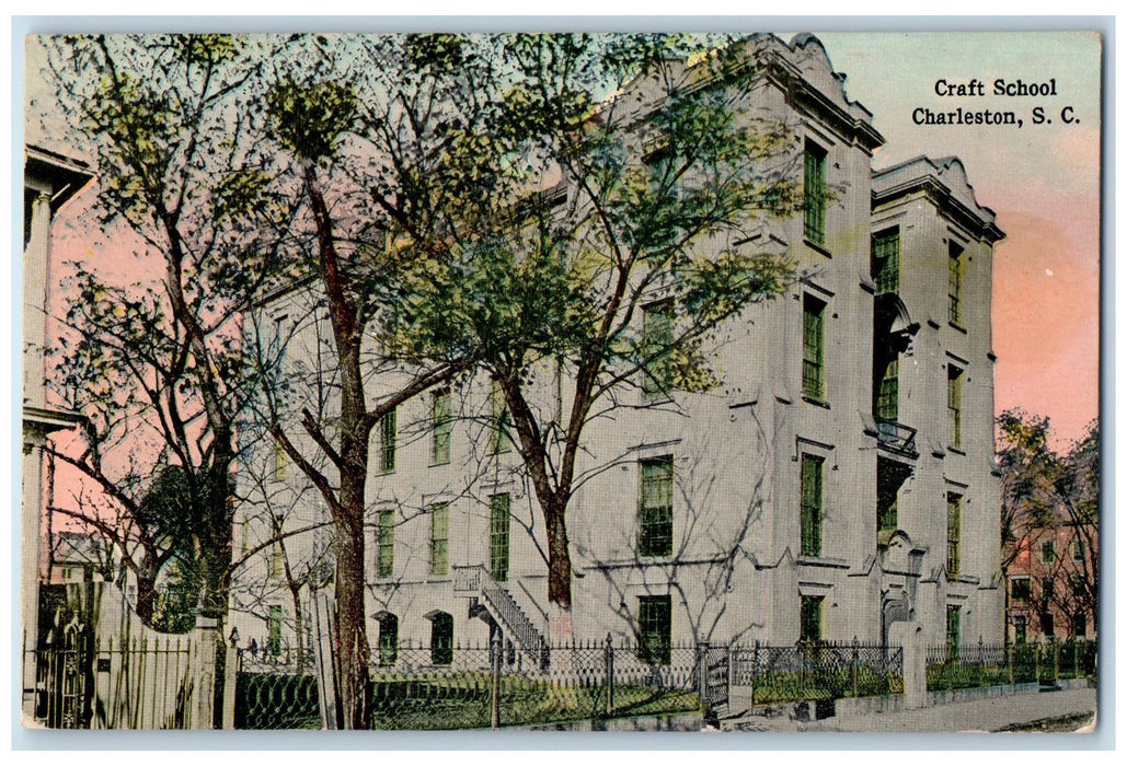 c1910s Craft School Exterior View Charleston South Carolina SC Unposted Postcard