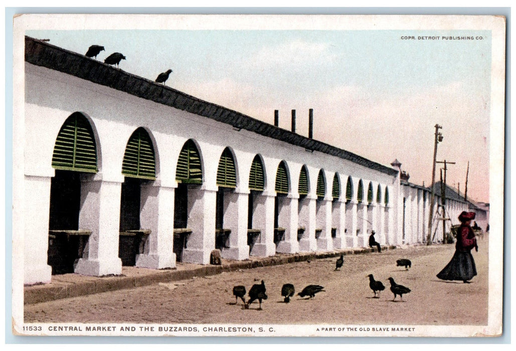 c1920s Central Market And The Buzzards Charleston South Carolina SC Postcard
