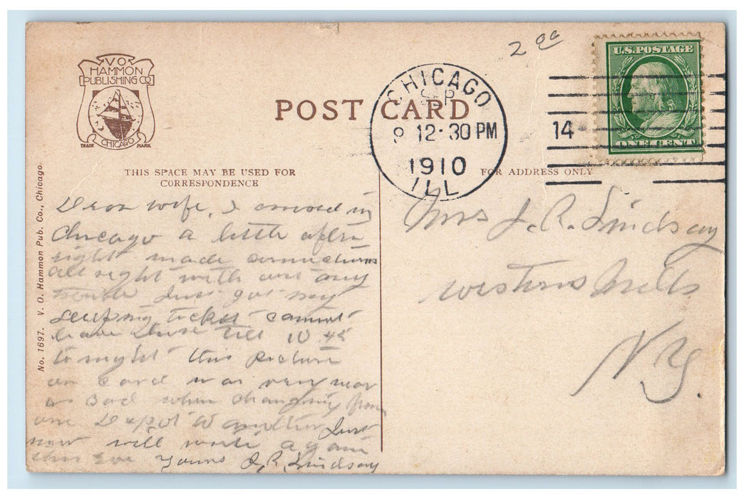 1910 Busy Day On Dearborn And Randolph Streets Chicago IL Posted People Postcard