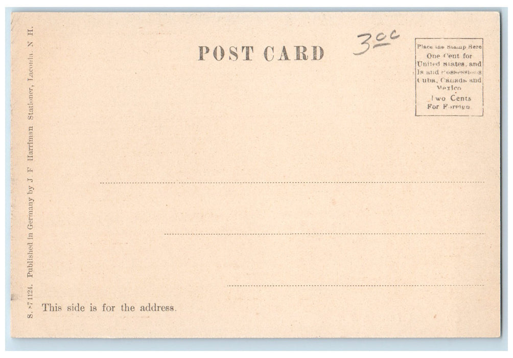 c1905's High School Building Entrance Trees Laconia New Hampshire NH Postcard