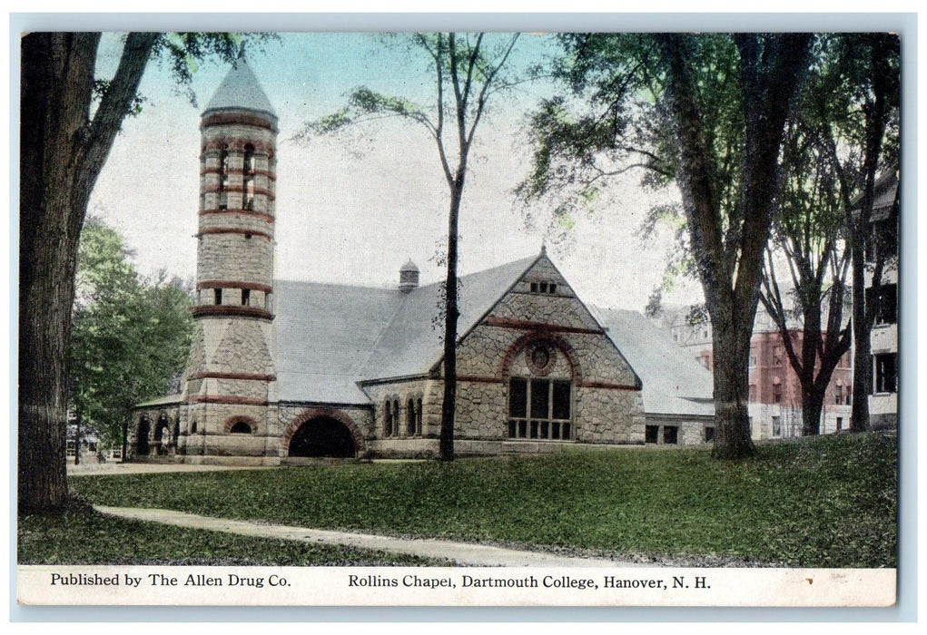 c1920 Rollins Chapel Dartmouth College Campus Hanover New Hampshire NH Postcard