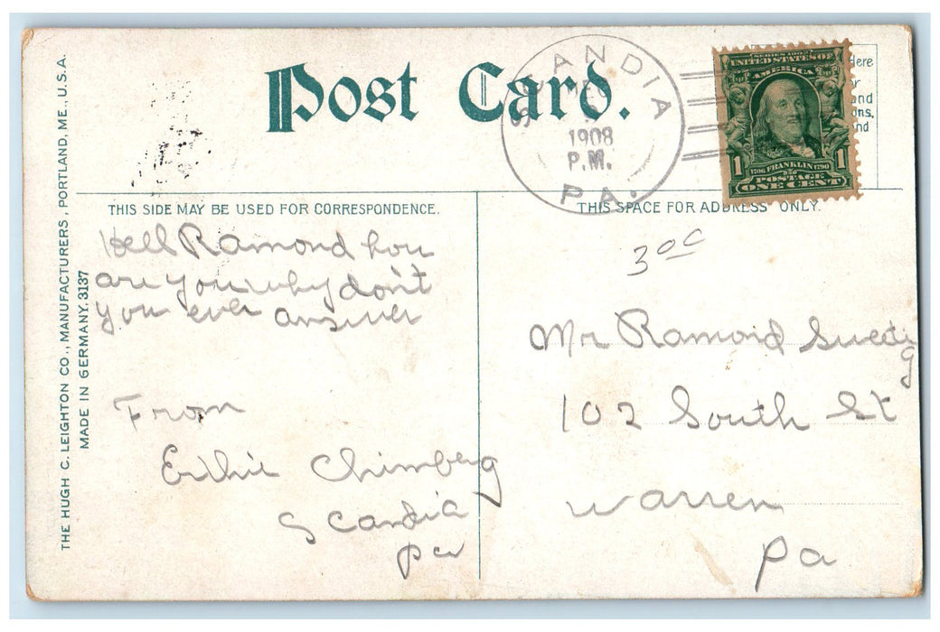 1908 Frankenstein Trestle Train Railway White Mounts New Hampshire NH Postcard