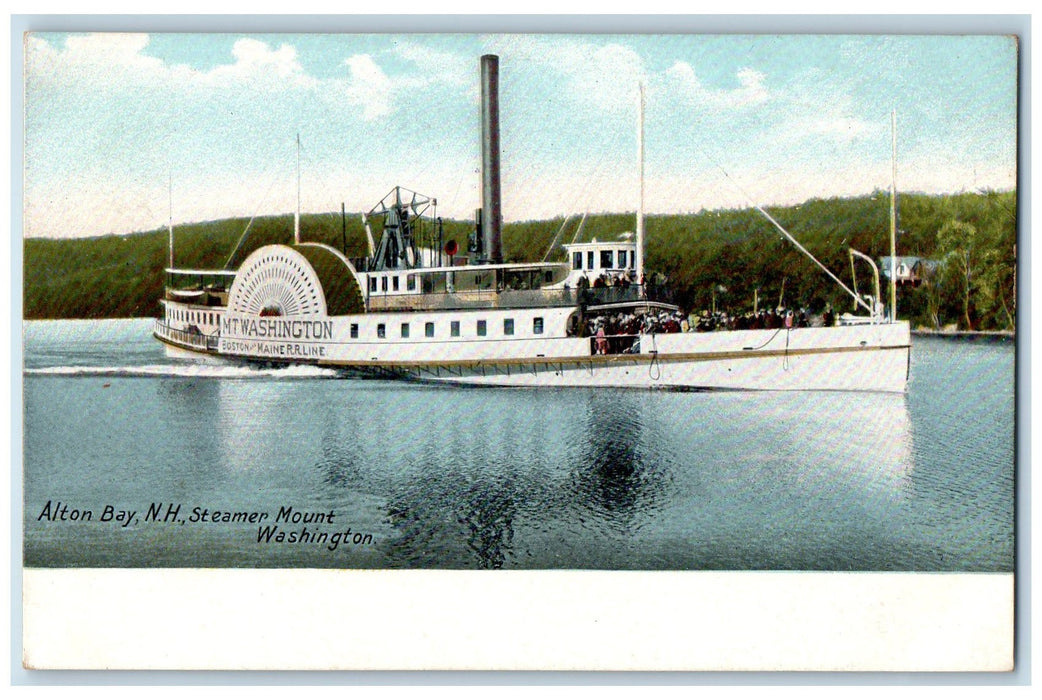 c1905 Steamer Mount Washington Passenger Ferry Alton New Hampshire NH Postcard
