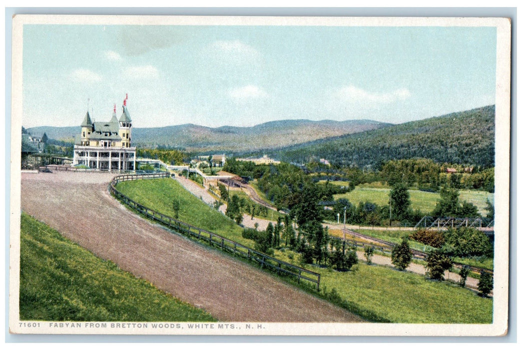c1950 Fabyan From Bretton Woods House Railroad Dirt Road White Mts. NH Postcard