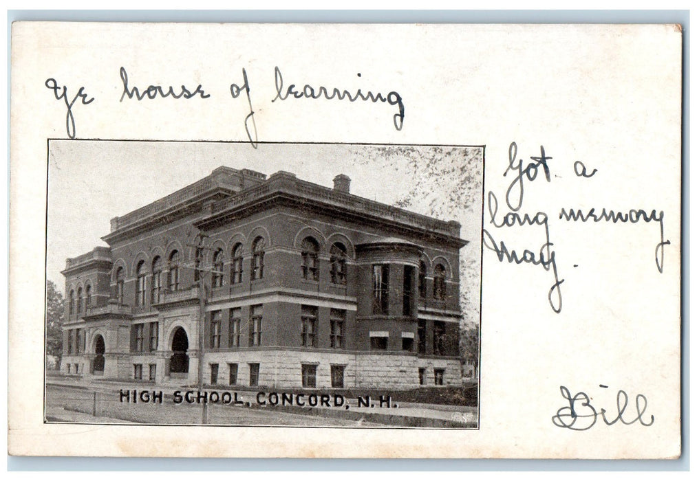 c1905's High School Campus Side View Building Concord New Hampshire NH Postcard