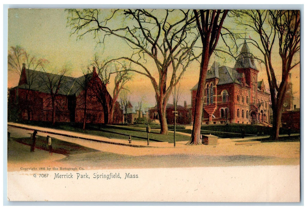 c1905 Merrick Park View Buildings Grounds Springfield Massachusetts MA Postcard