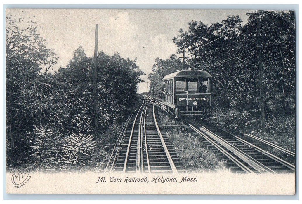 c1905 Mount Tom Railroad Track Train Trolley Holyoke Massachusetts MA Postcard