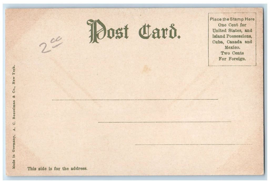 c1905 St. Peter's Catholic Church Building Main Street Worcester MA Postcard