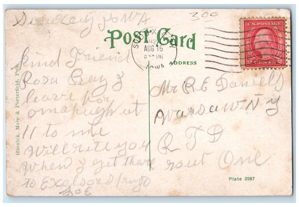 1916 Passenger Train Station C.&N.W. Building Wagon Sioux City Iowa IA Postcard