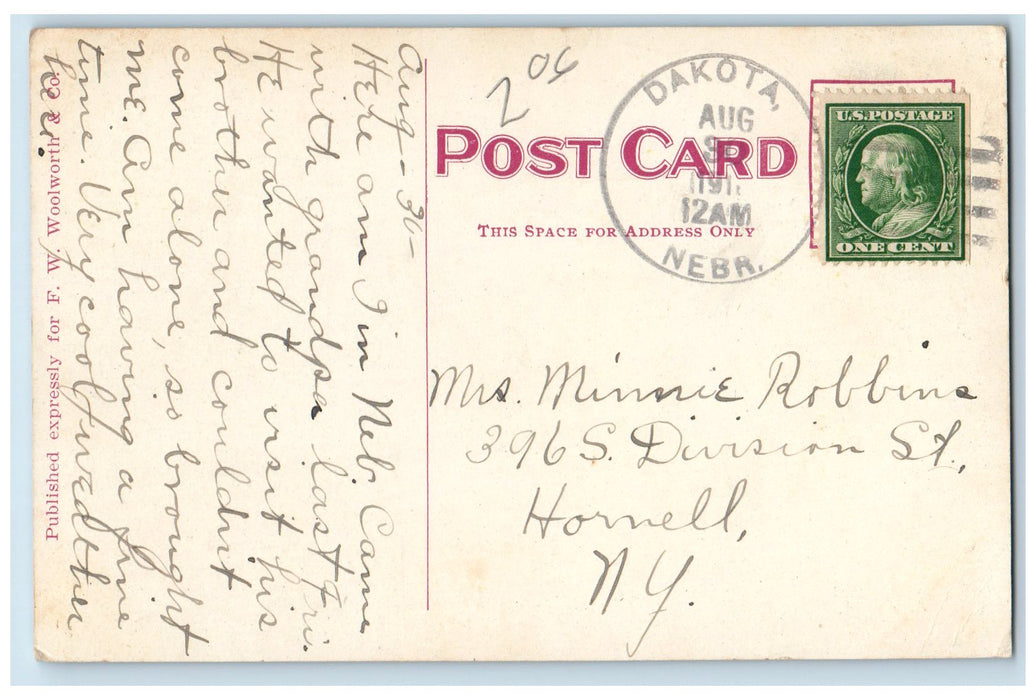 1911 Fourth St. West From Nebraska St. Wagon Railway Sioux City Iowa IA Postcard