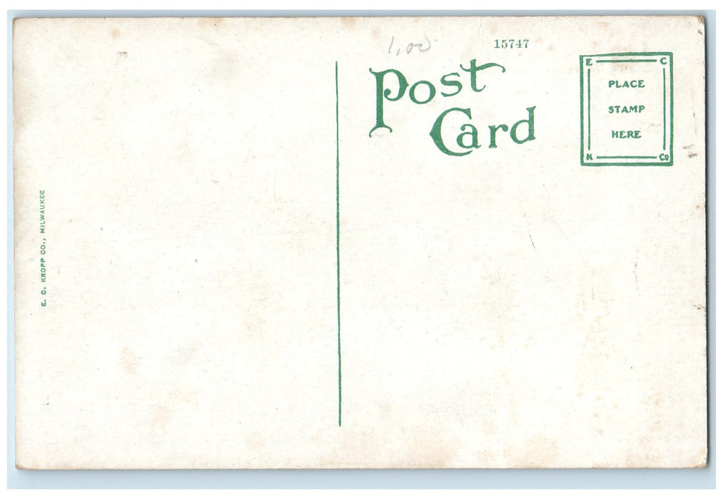 c1950's Library Building Front View Stairs Doorway Flag Ottumwa Iowa IA Postcard