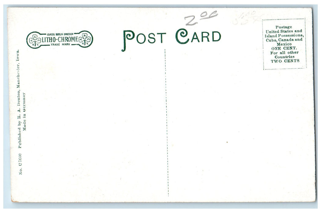 c1950's High School Building Campus Ground Trees Manchester Iowa IA Postcard