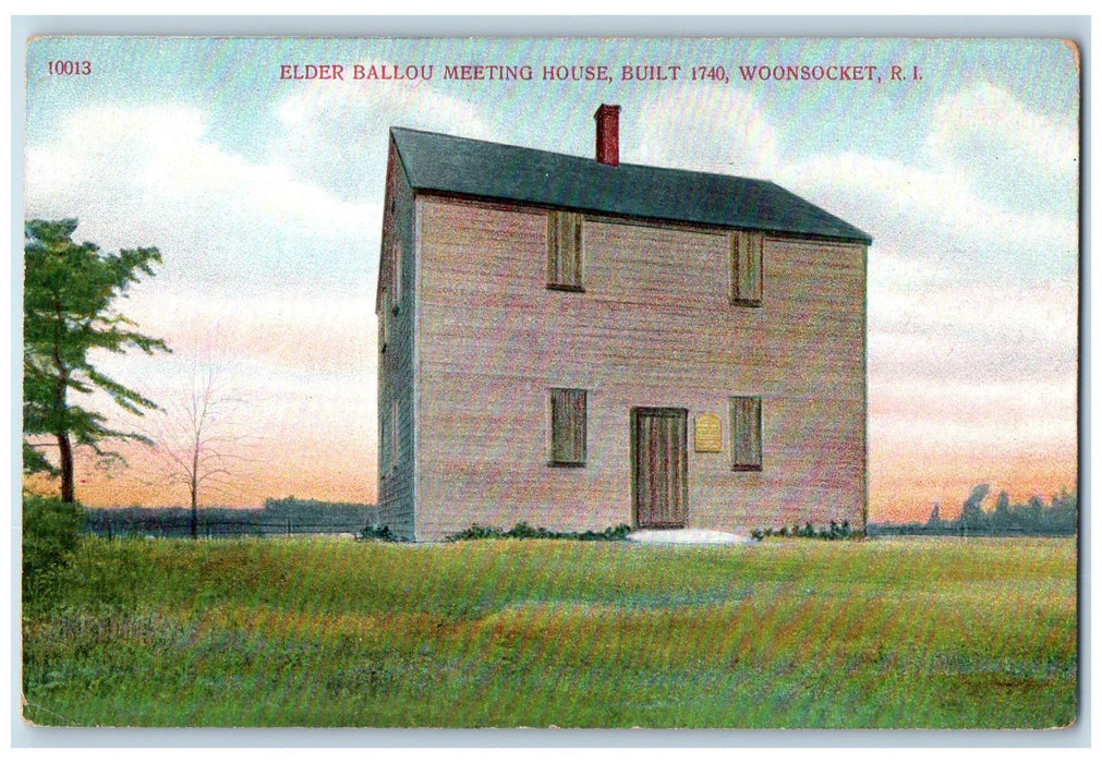 c1910s Elder Ballou Meeting House Built 1740 Woonsocket Rhode Island RI Postcard