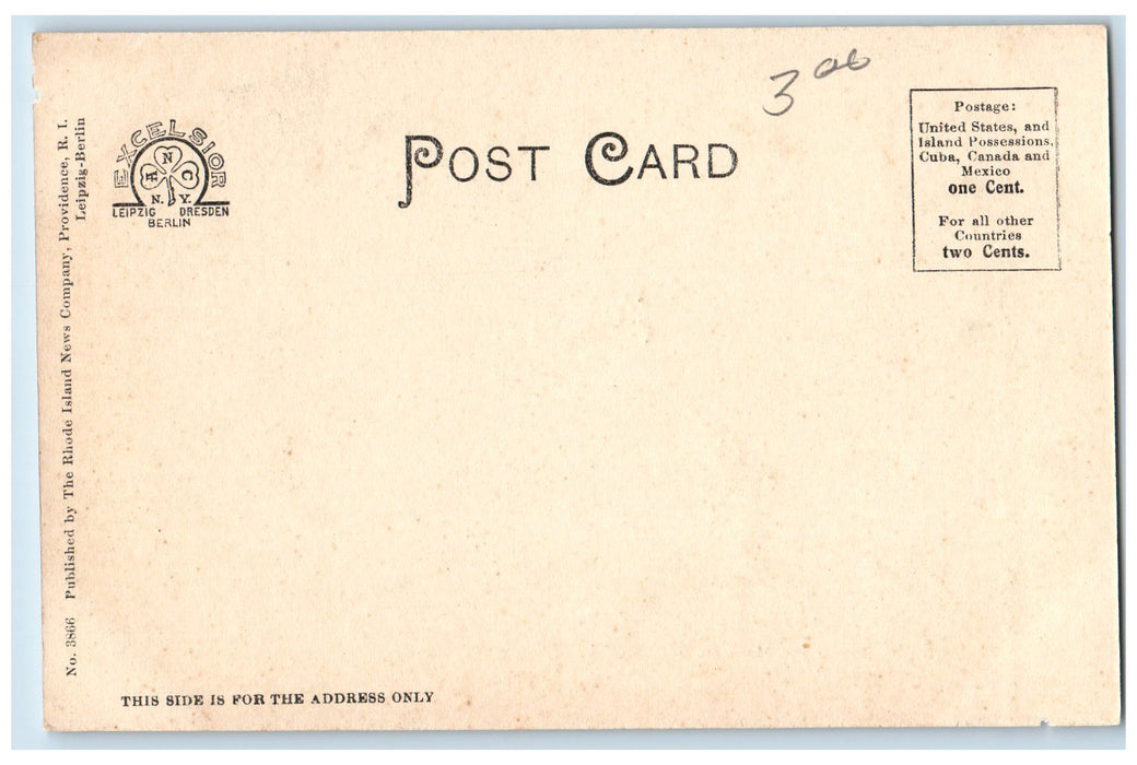 c1905 Public Library Memorial Building Entrance View People Westerly RI Postcard