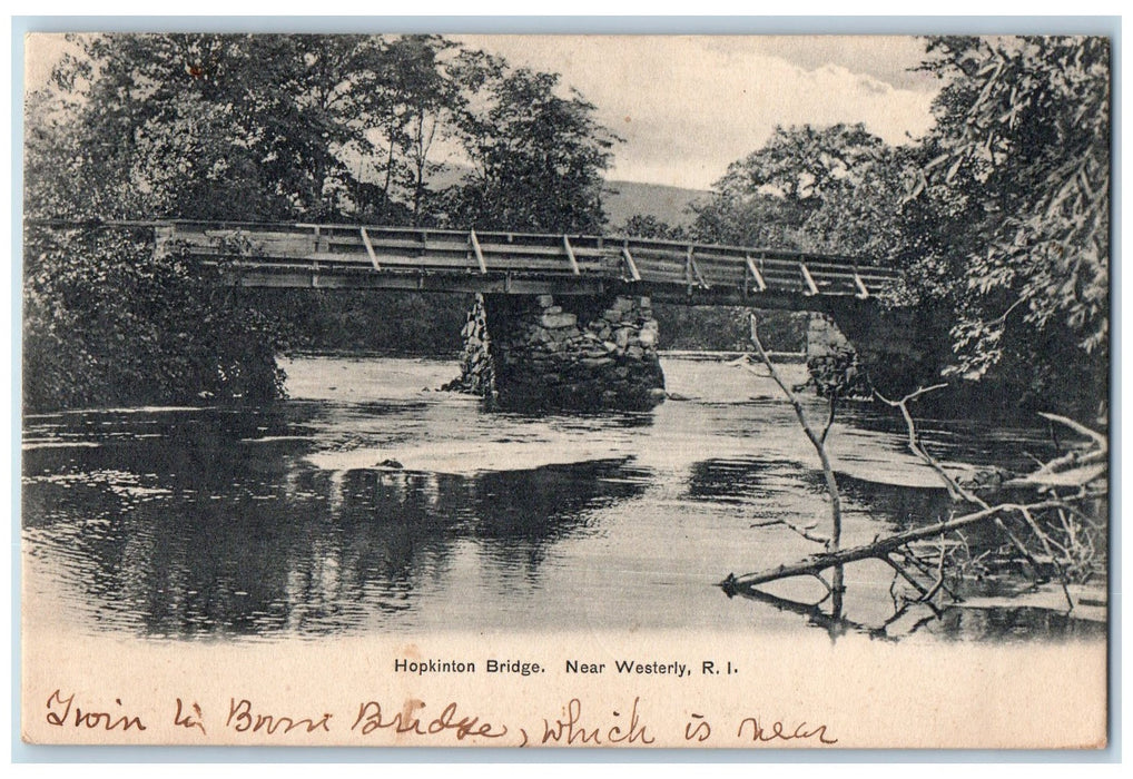 c1905s Hopkinton Bridge Scene Near Westerly Rhode Island RI Unposted Postcard