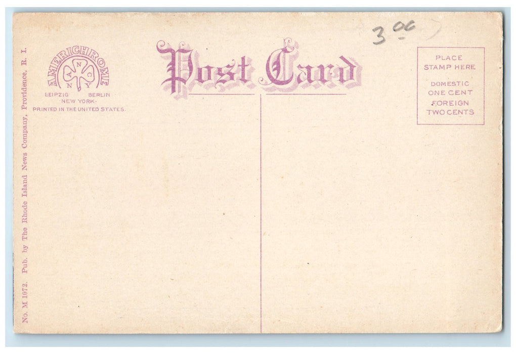 c1910's Old Railroad Station Providence Rhode Island RI Carriage Postcard