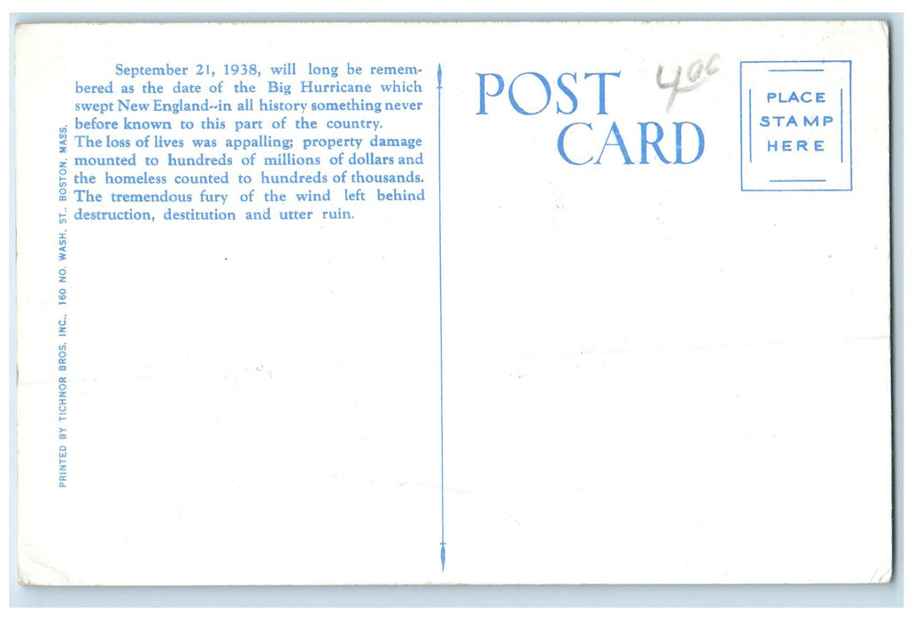 c1960's Dorrance Street Business Section Hurricane 1938 Providence RI Postcard