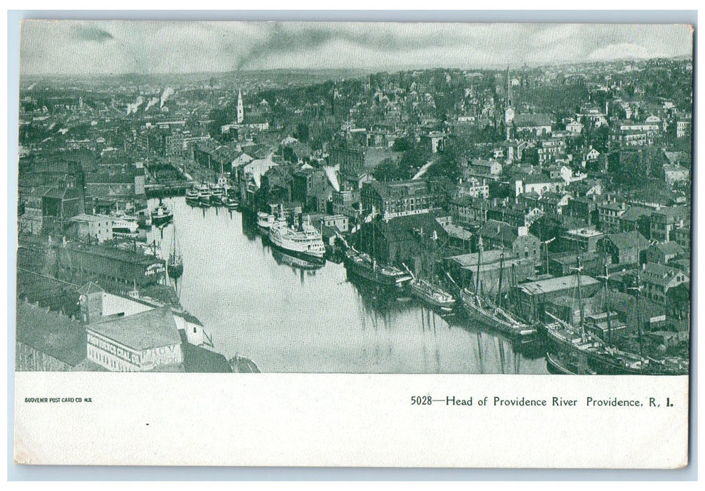 c1905 Head Of Providence River Pier Harbor Providence Rhode Island RI Postcard