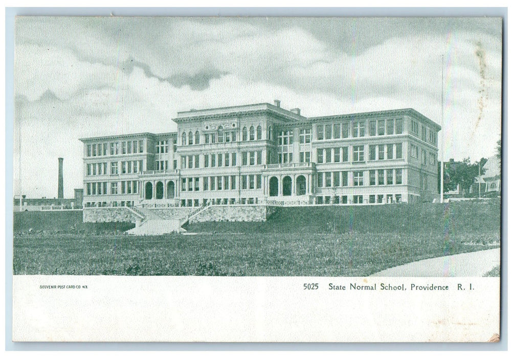 c1905 State Normal School Campus Building Front View Providence RI Postcard
