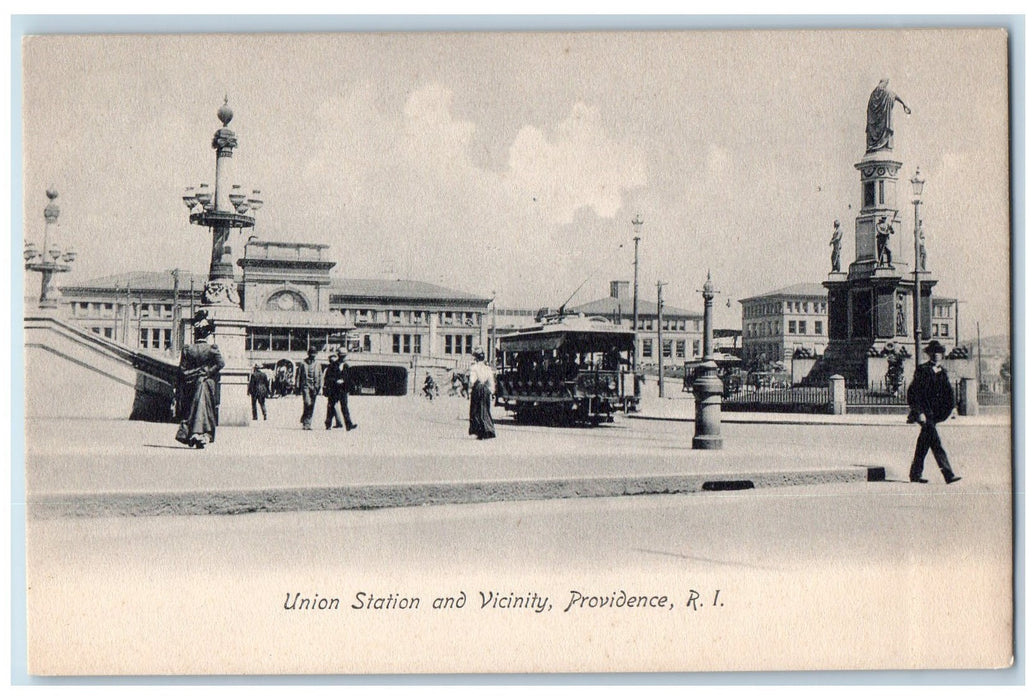 c1905's Union Station And Vicinity Providence Rhode Island RI Unposted Postcard