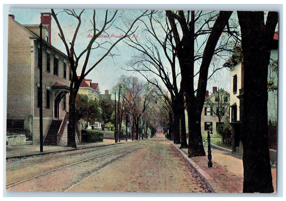 c1910's Angle Street Scene Providence Rhode Island RI Unposted Vintage Postcard