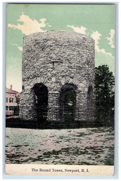 c1950's The Round Tower Fence Stone Made View Newport Rhode Island RI Postcard
