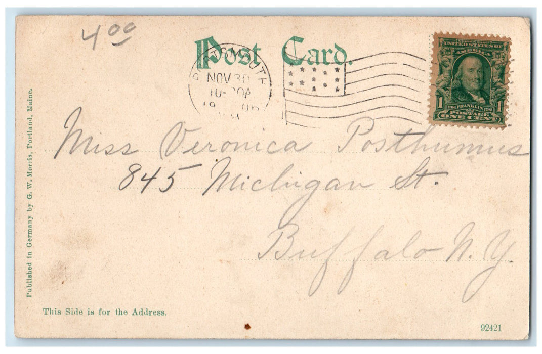 1905 Conference Building Navy Yard Portsmouth New Hampshire NH Posted Postcard
