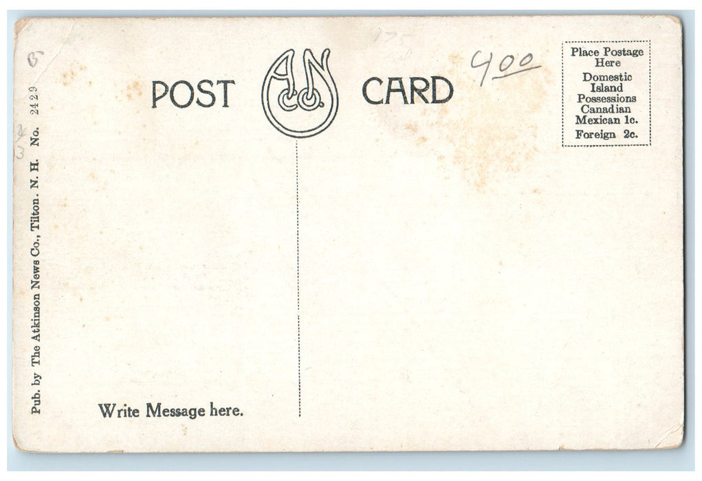 c1920's The Governor Endicott Lake Winnipesaukee NH Unposted Steamship Postcard