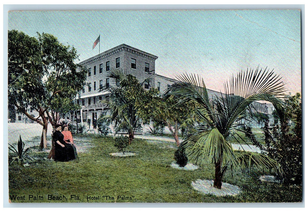 c1950's Hotel The Palms Building Restaurant Ladies West Palm Beach FL Postcard