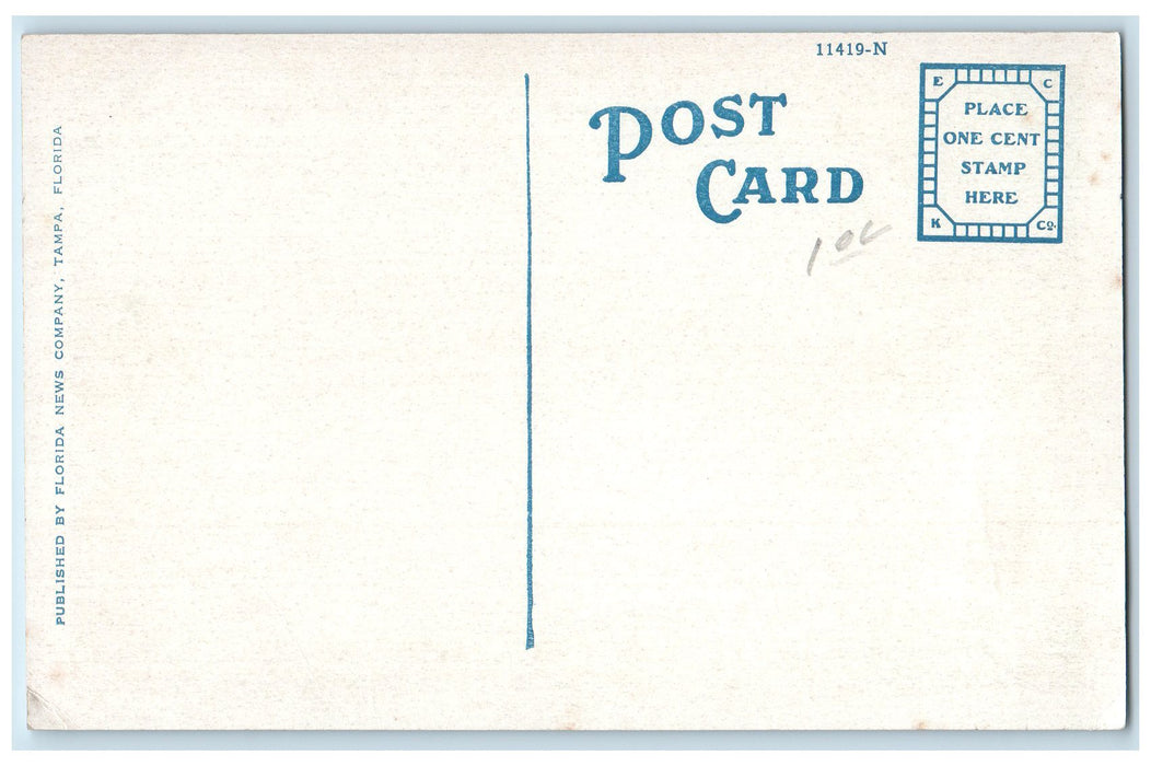 c1950 Tampa Municipal Hospital Davis Islands Building Tampa Florida FL Postcard