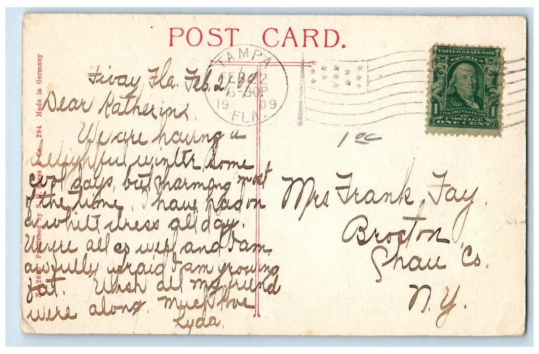 1909 Tampa Bay Hotel Building Sideview Restaurant Road Tampa Florida FL Postcard