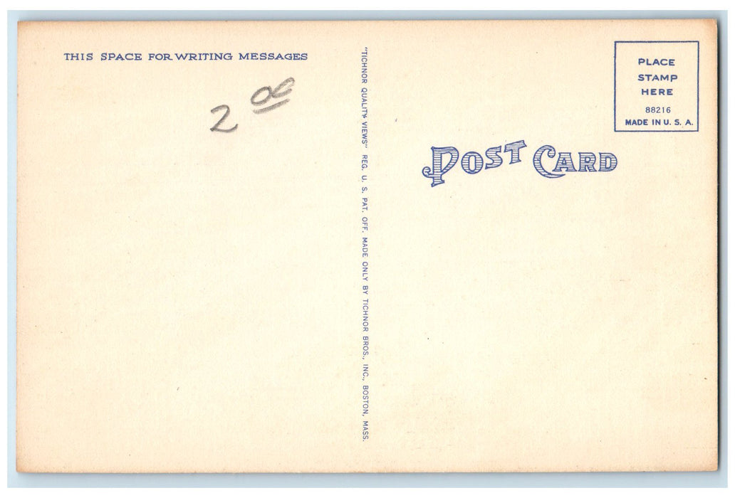 c1940 Shrimp Fleet Docks Aerial View Ships Ferry Boats Tampa Florida FL Postcard
