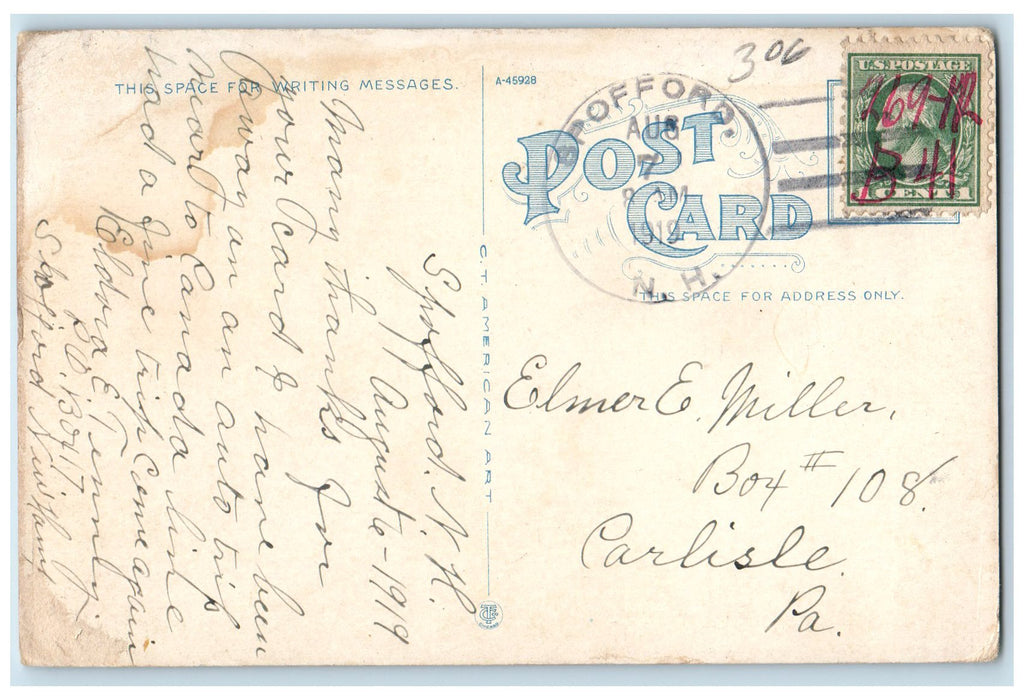 1919 B. & M. Railroad Station And Car Shops Keene NH Train Locomotor Postcard