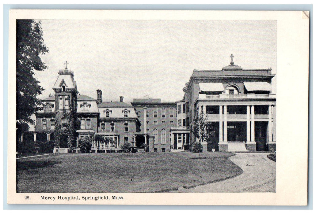 c1920's Mercy Hospital Springfield Massachusetts MA Unposted Vintage Postcard