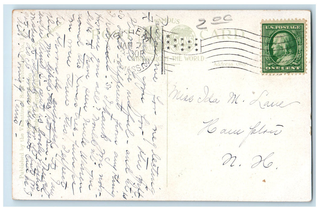 1910 Motor Boat Landing At The Willows Salem Massachusetts MA Yachts Postcard