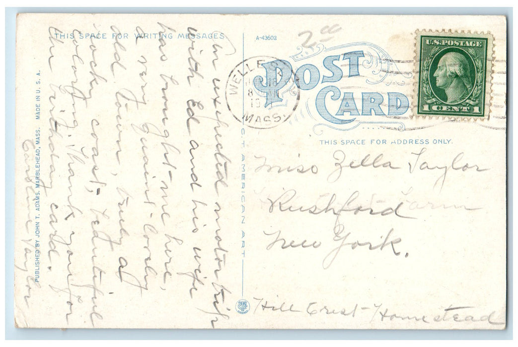 1921 Fort Beach Drive Seaside Marblehead Massachusetts MA Posted Houses Postcard