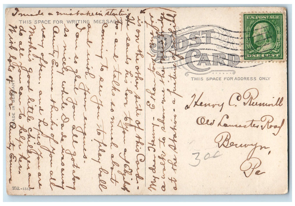 1915 Depot North B & M Train Station Adams Massachusetts MA Posted Postcard