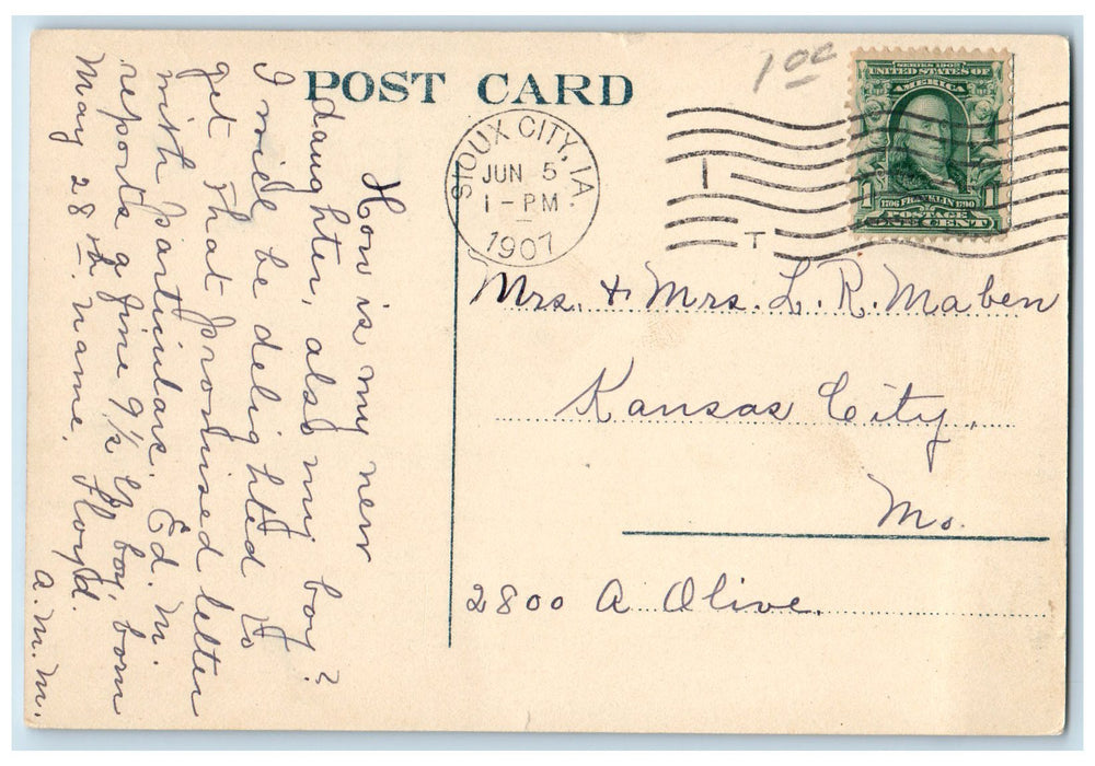 1907 A Scene On The Historic Floyd Cows On River Sioux City Iowa IA Postcard